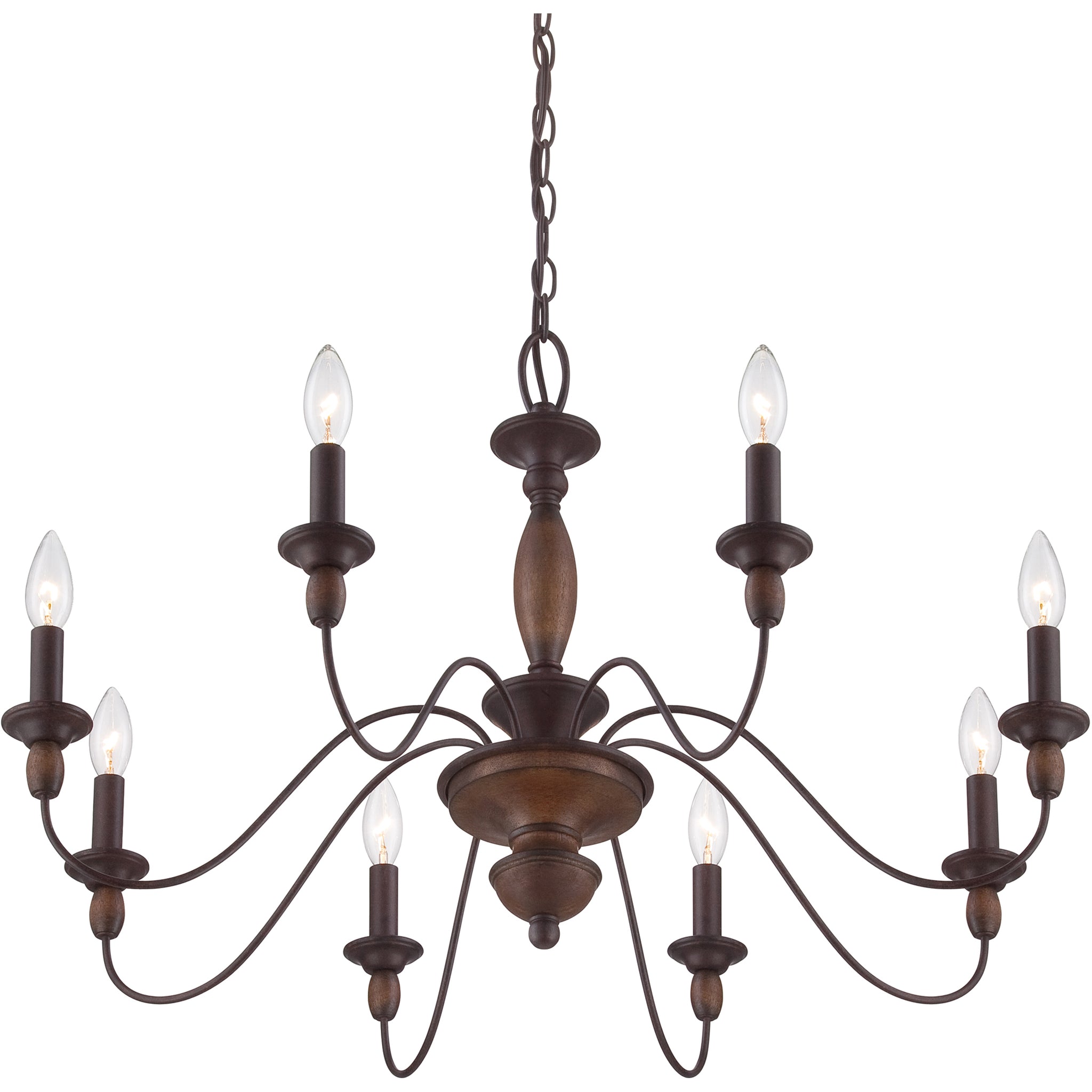 Cutheus Vintage Industrial Wooden Metal Chandelier - Lamp Copper