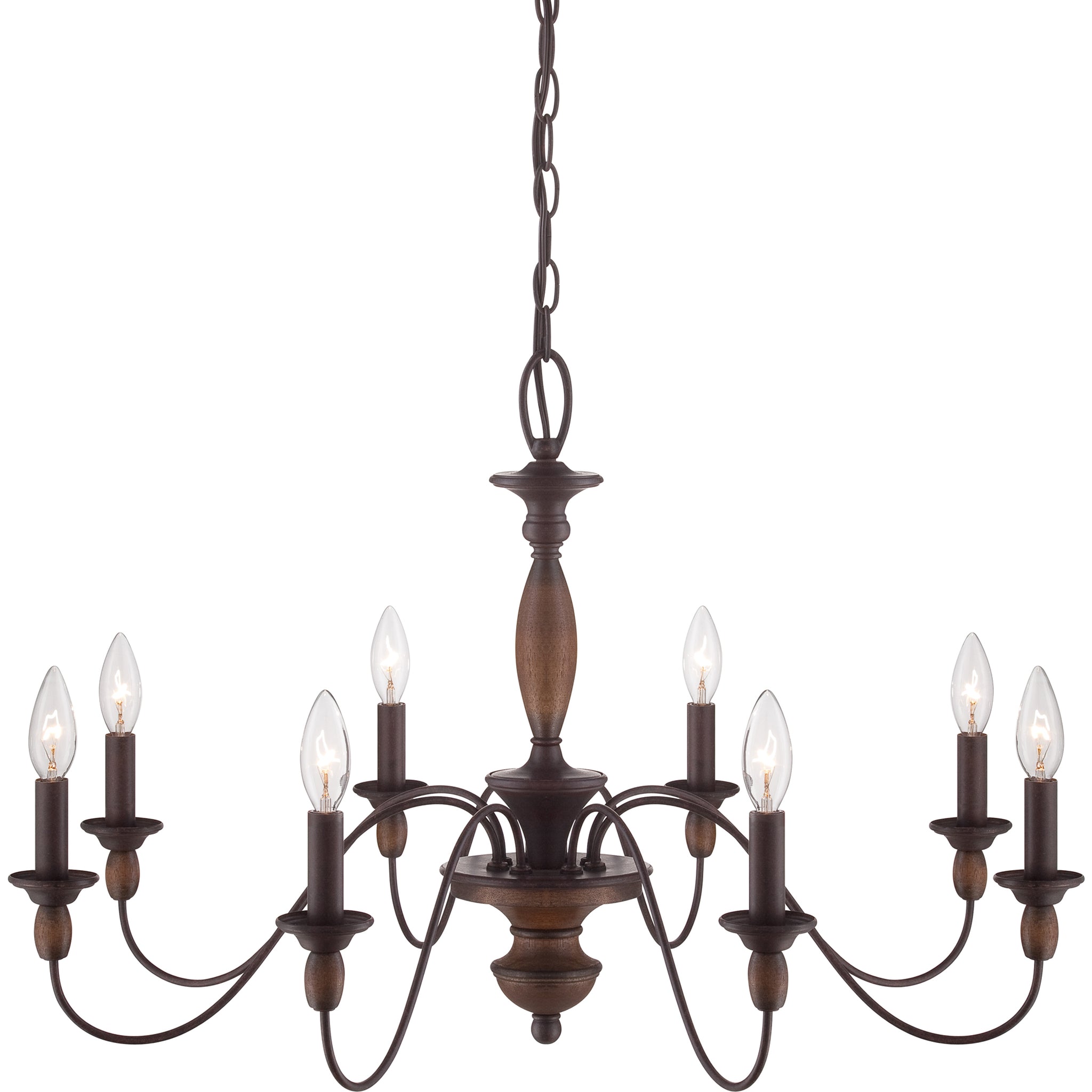 Cutheus Vintage Industrial Wooden Metal Chandelier - Lamp Copper