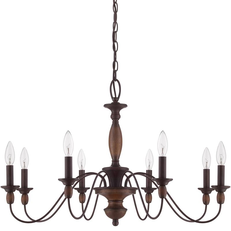 Cutheus Vintage Industrial Wooden Metal Chandelier - Lamp Copper