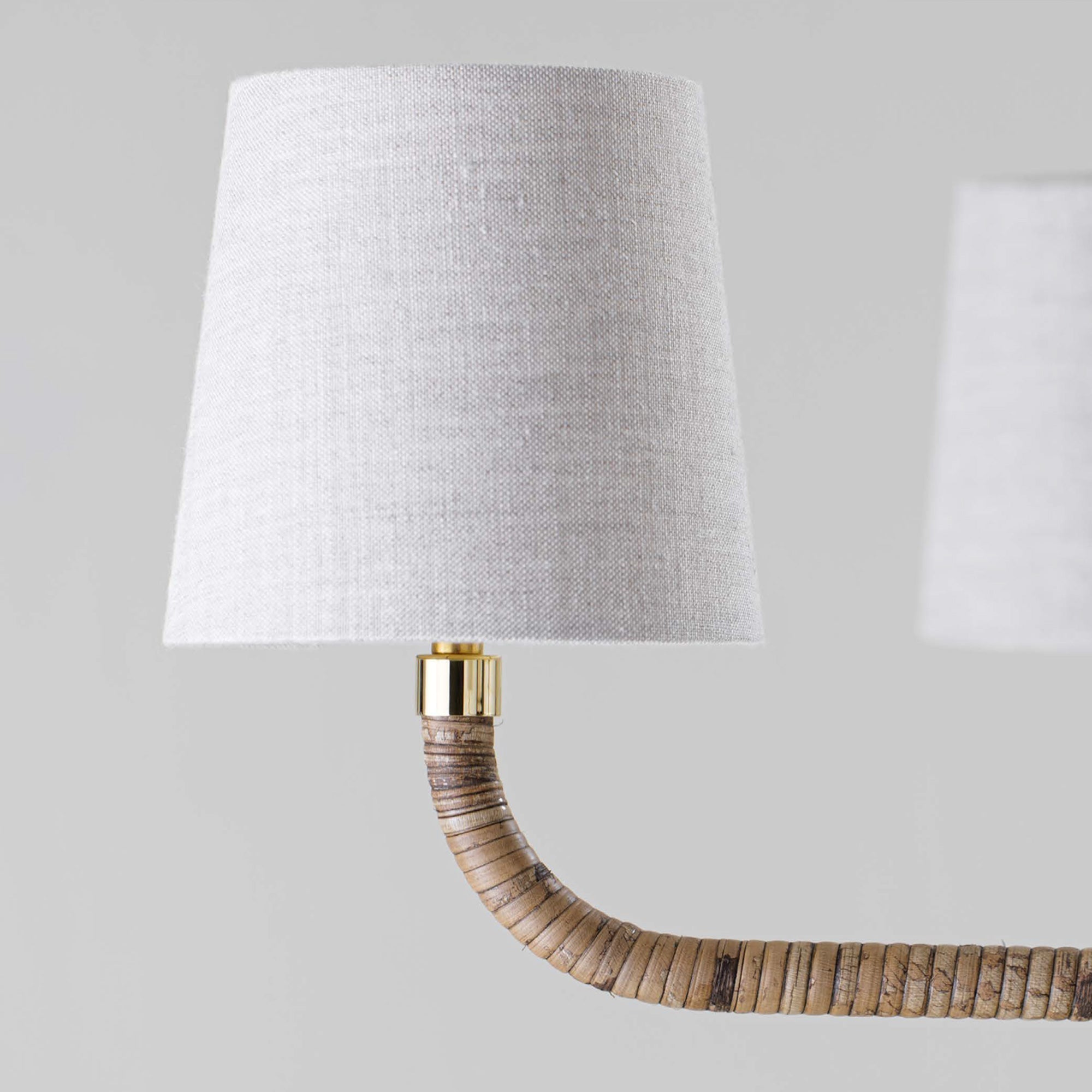 Holden Avdoria Lustre en Tissu et Canne Doré Industriel Vintage - Neutralighting