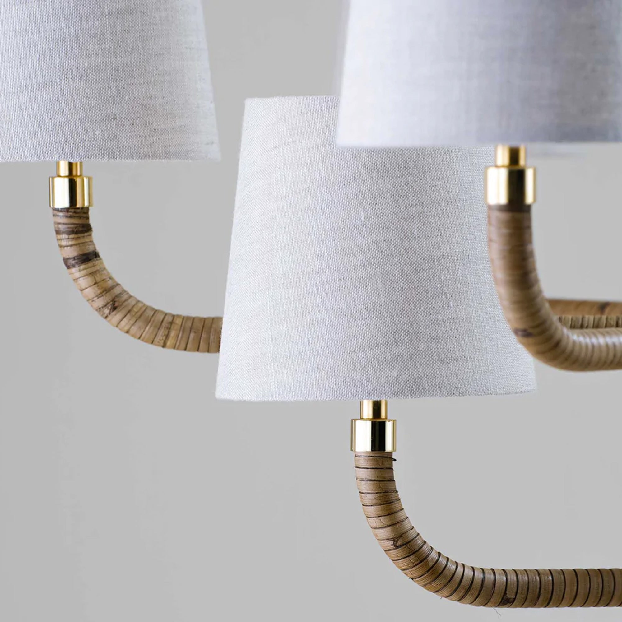 Holden Avdoria Lustre en Tissu et Canne Doré Industriel Vintage - Neutralighting