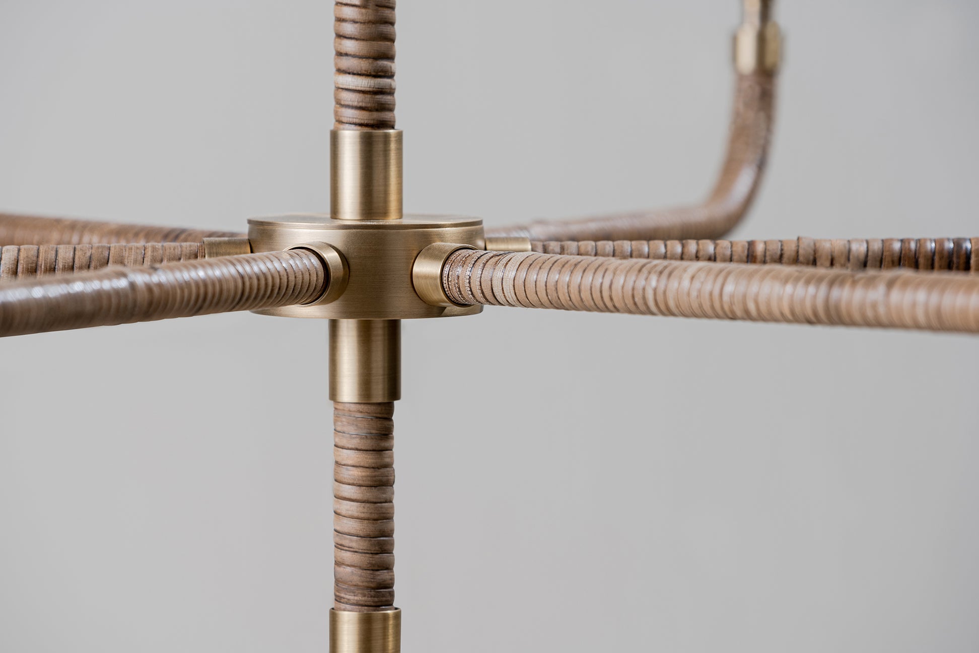 Holden Avdoria Lustre en Tissu et Canne Doré Industriel Vintage - Neutralighting
