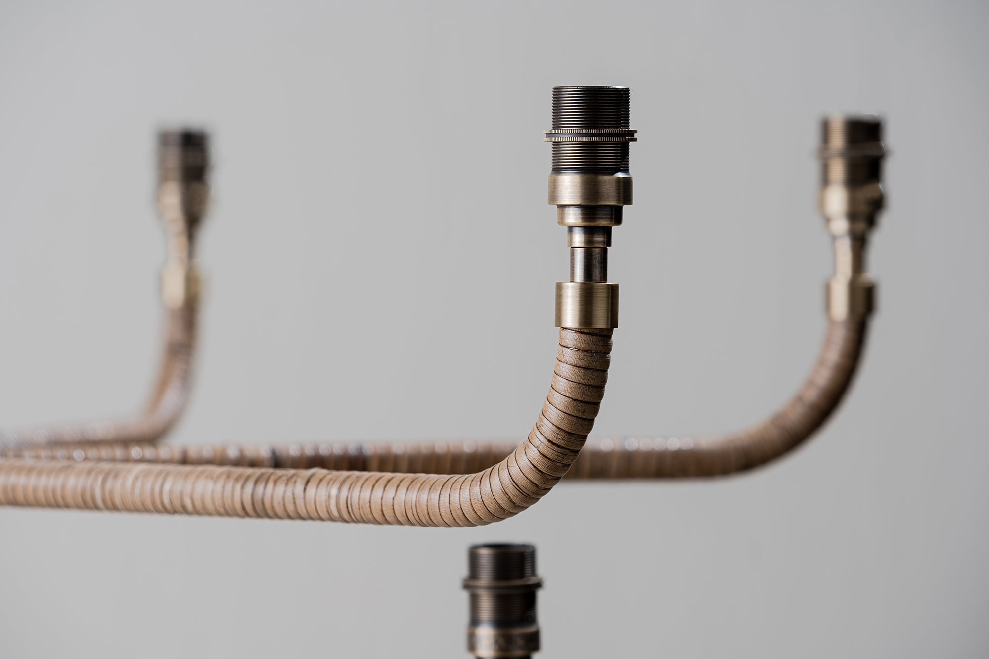 Holden Avdoria Lustre en Tissu et Canne Doré Industriel Vintage - Neutralighting