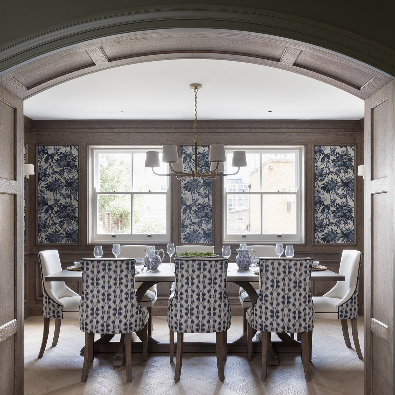 Holden Avdoria Lustre en Tissu et Canne Doré Industriel Vintage - Neutralighting