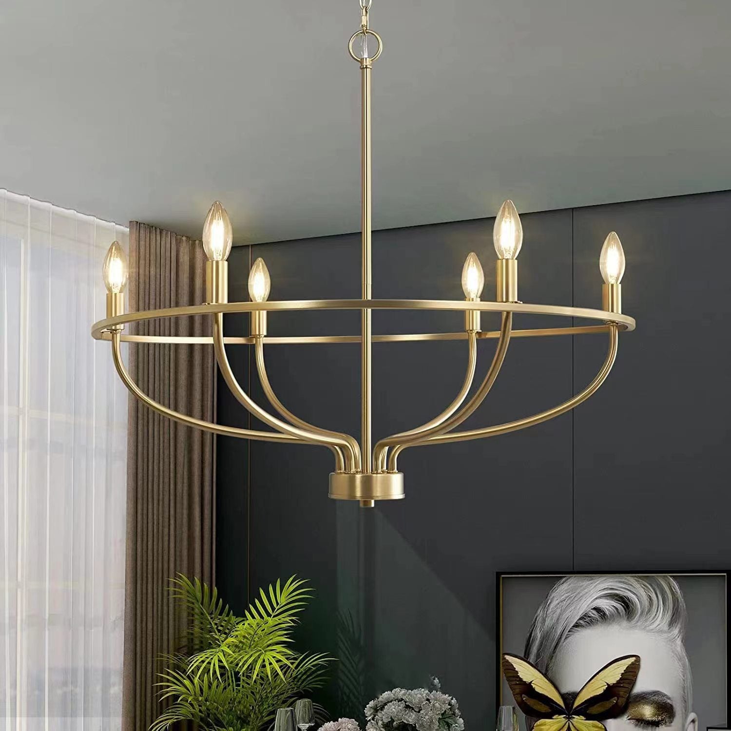Myphaos Lustre en Métal de Laiton Industriel Vintage pour la Maison - Neutralighting