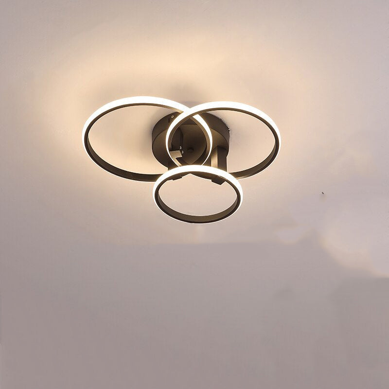 Arisha Plafonnier Anneau Moderne, Métal/Acrylique, Blanc/Noir, Salon - Neutralighting