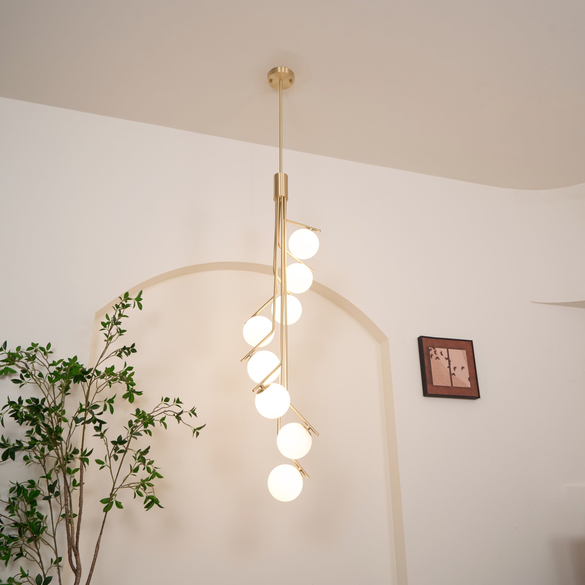 Lustra Chandelier Doré Branche Globe LED - Neutralighting