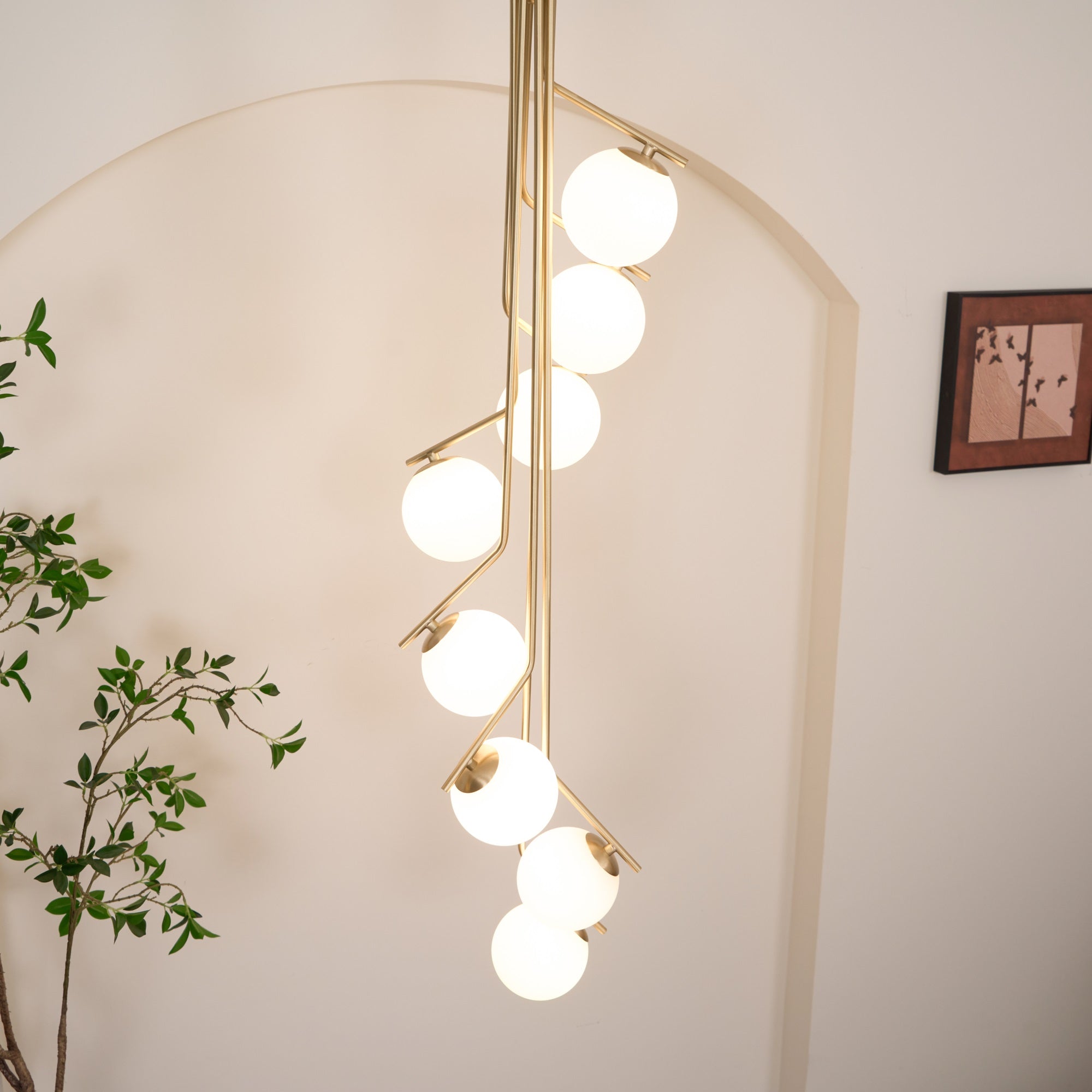 Lustra Chandelier Doré Branche Globe LED - Neutralighting
