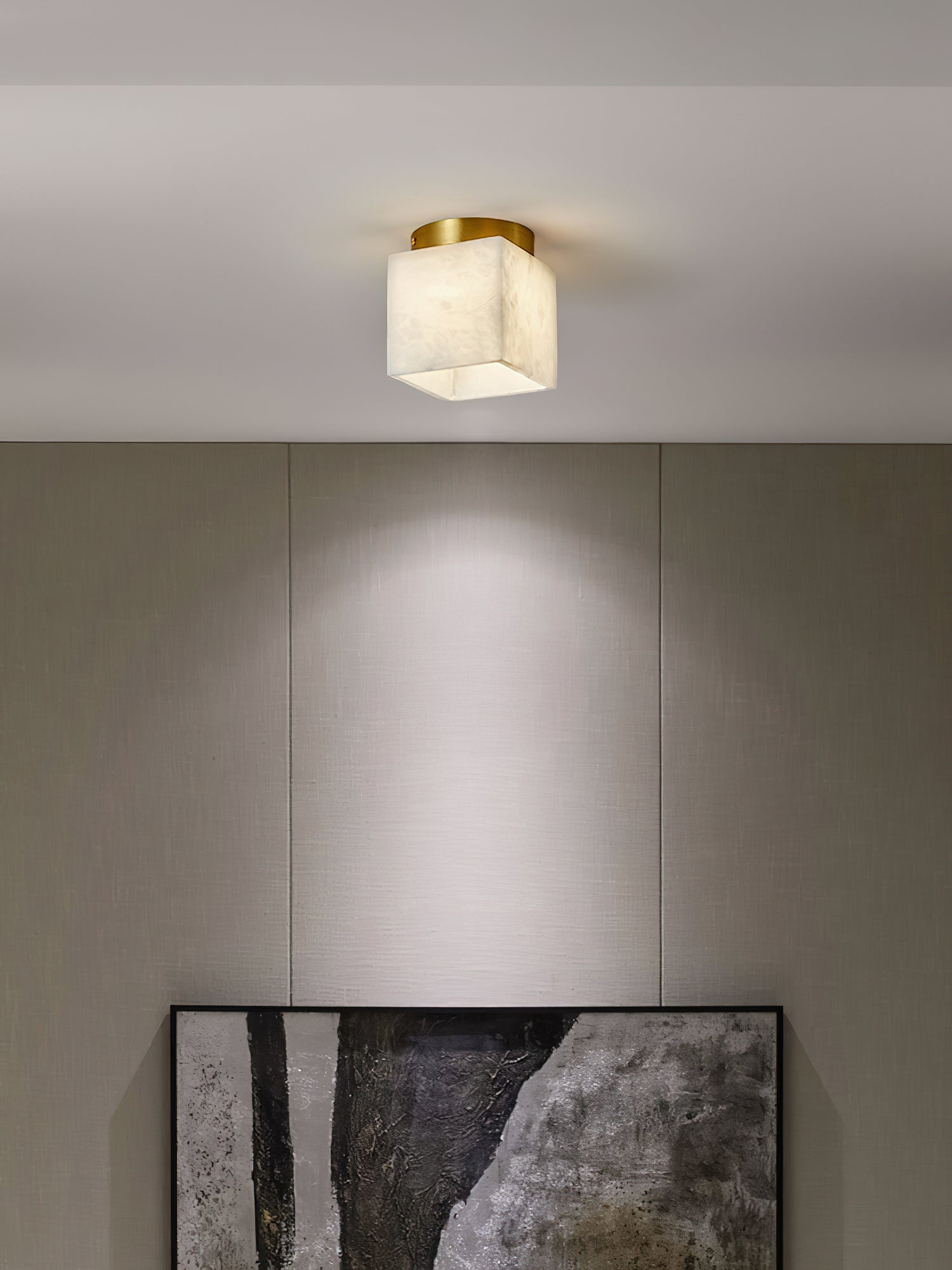 Usilia Lampe Plafonnier Laiton Albâtre Minimaliste Moderne - Neutralighting