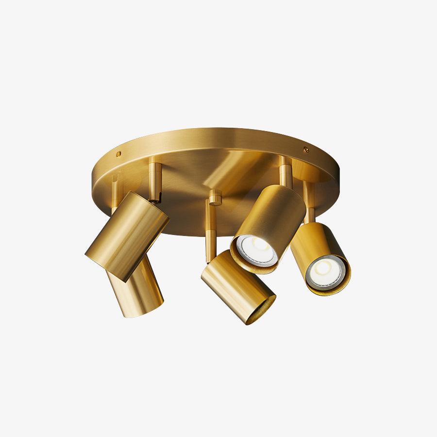 Solara Ceiling Lamp Brass Cylinder Adjustable Contemporary - Neutralighting