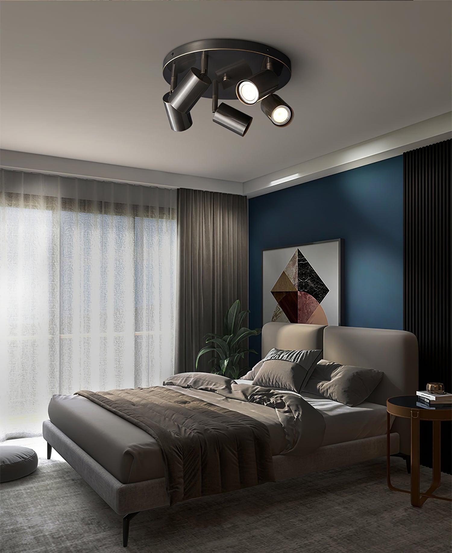 Solara Ceiling Lamp Brass Cylinder Adjustable Contemporary - Neutralighting