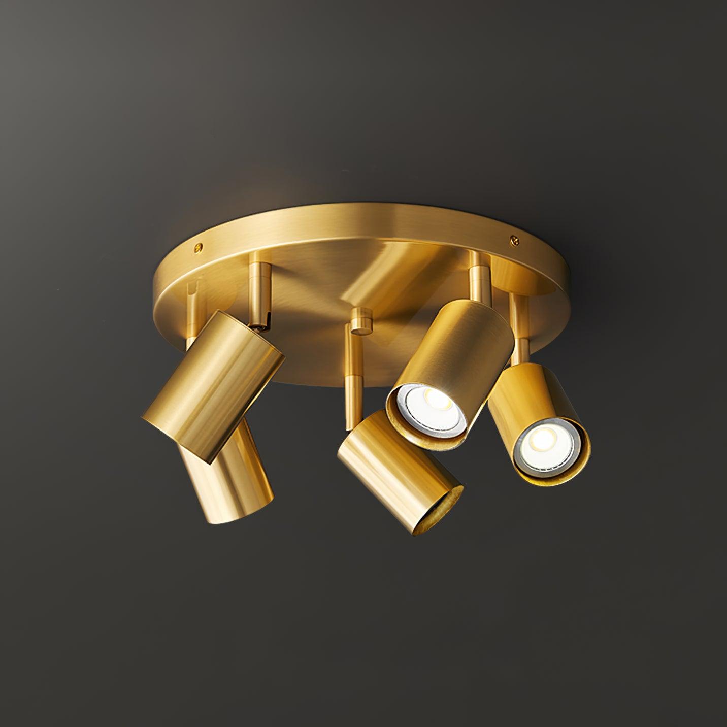 Solara Ceiling Lamp Brass Cylinder Adjustable Contemporary - Neutralighting