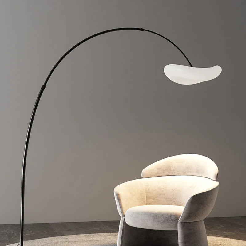Aria Design Lampadaire Arc Simple Métal Blanc/Noir Salon
