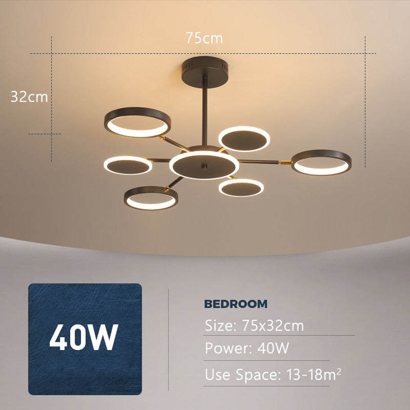 Moderne Suspension Multi Contemporaine, Metal/Acrylique, Noir Mat, Salon - Neutralighting