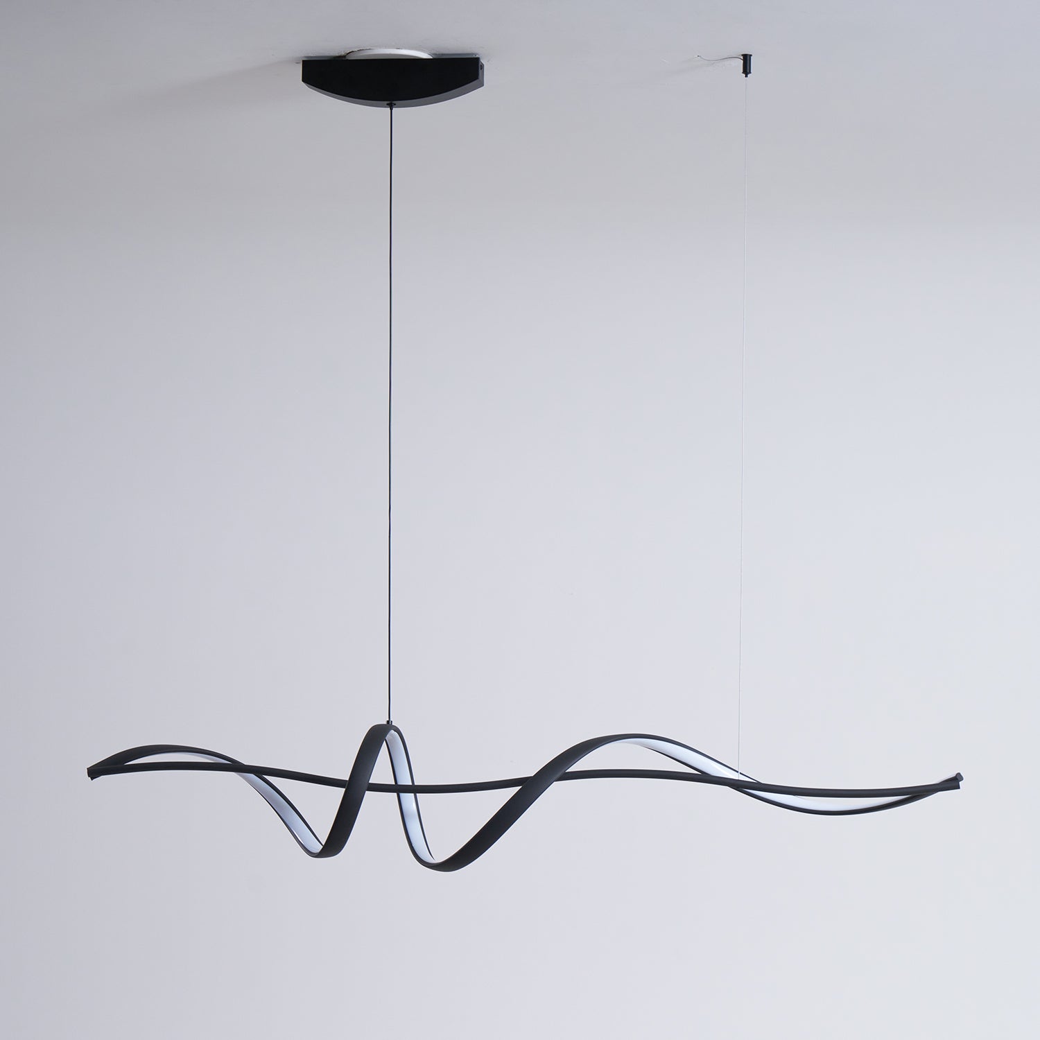 Aveline Suspension moderne LED Wave noire - Neutralighting