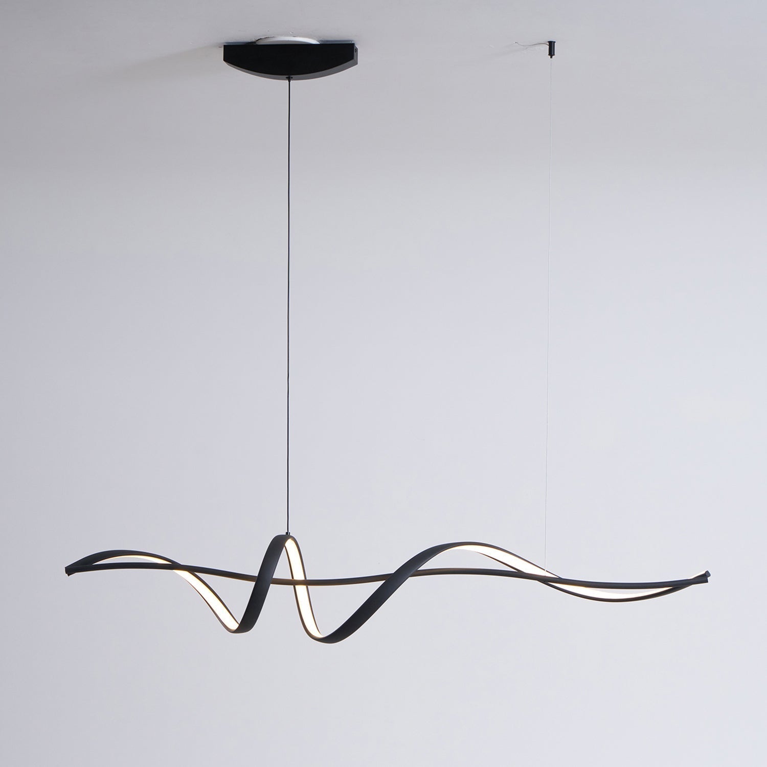 Aveline Suspension moderne LED Wave noire - Neutralighting