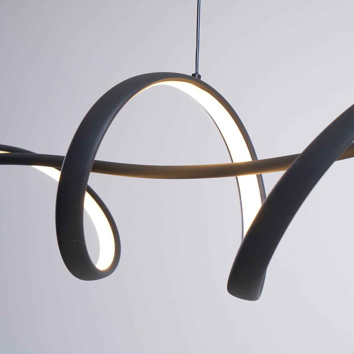 Aveline Suspension moderne LED Wave noire - Neutralighting