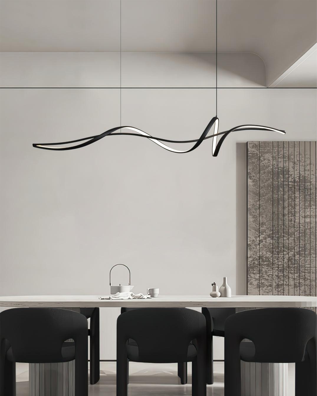 Aveline Suspension moderne LED Wave noire - Neutralighting