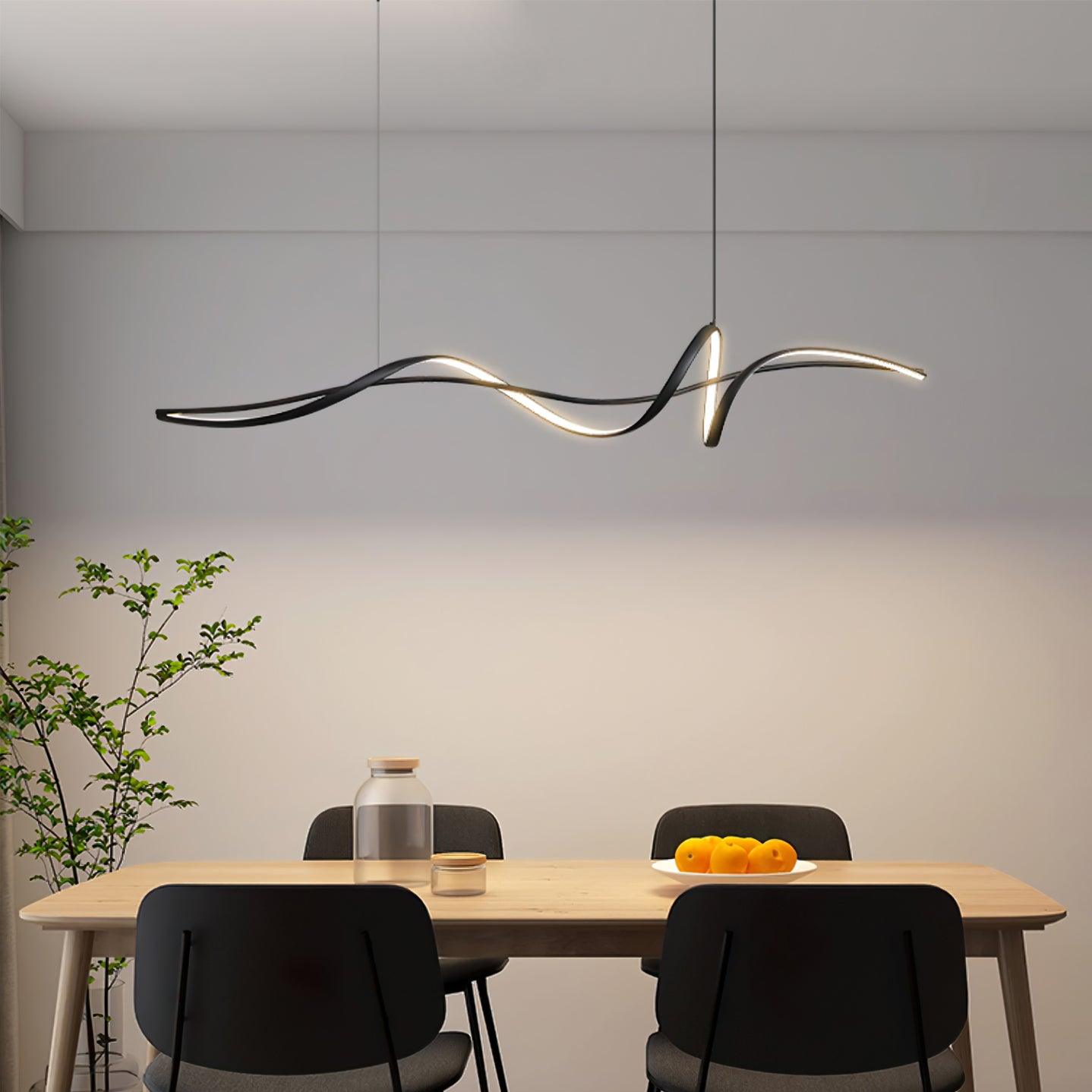 Aveline Suspension moderne LED Wave noire - Neutralighting