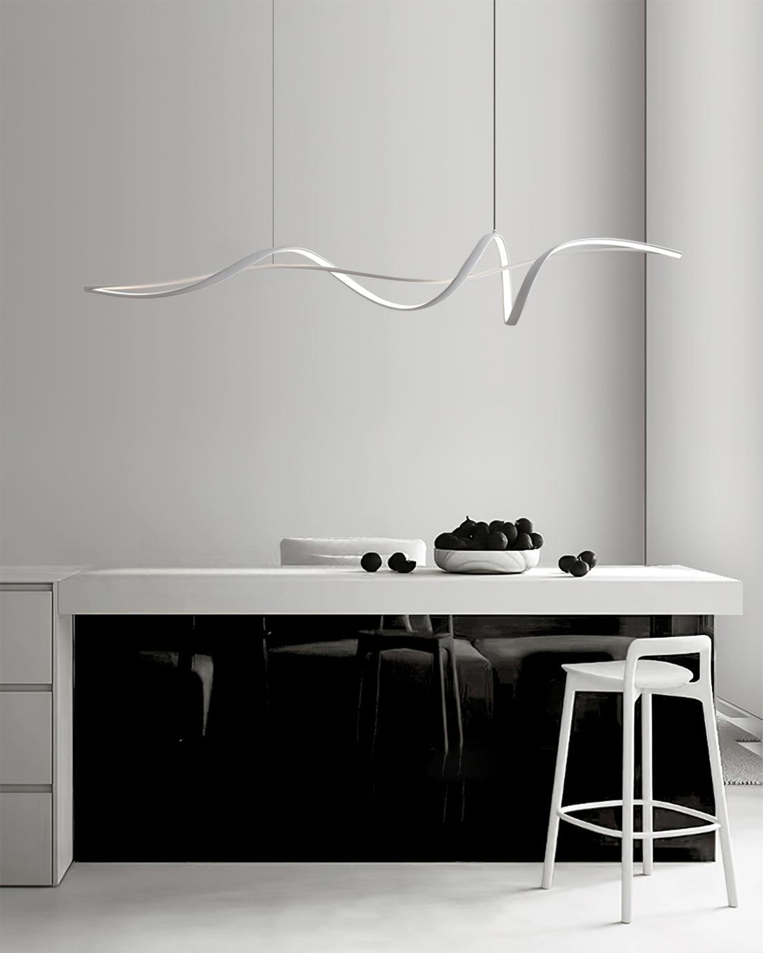 Aveline Suspension moderne LED Wave noire - Neutralighting