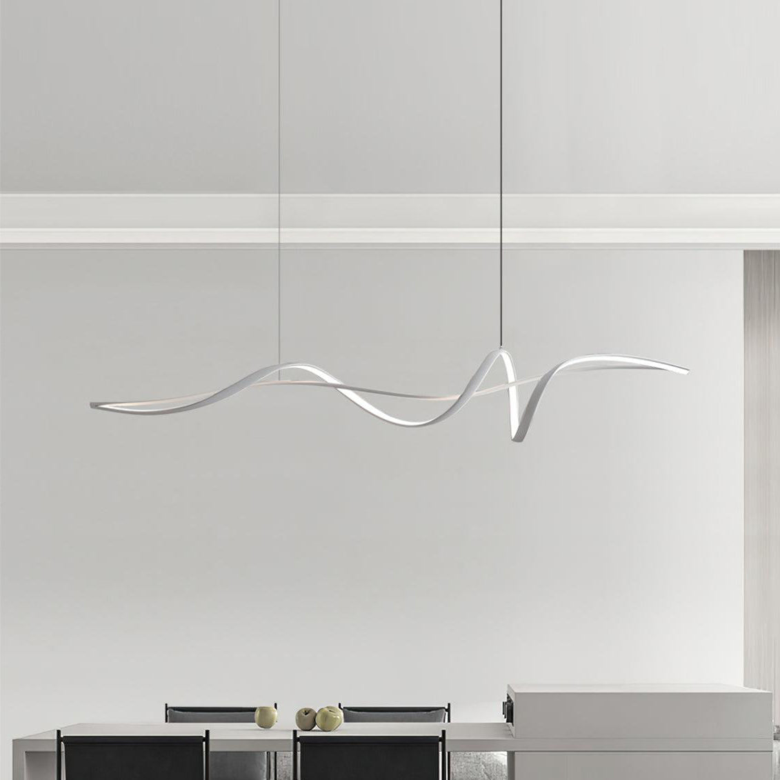 Aveline Suspension moderne LED Wave noire - Neutralighting