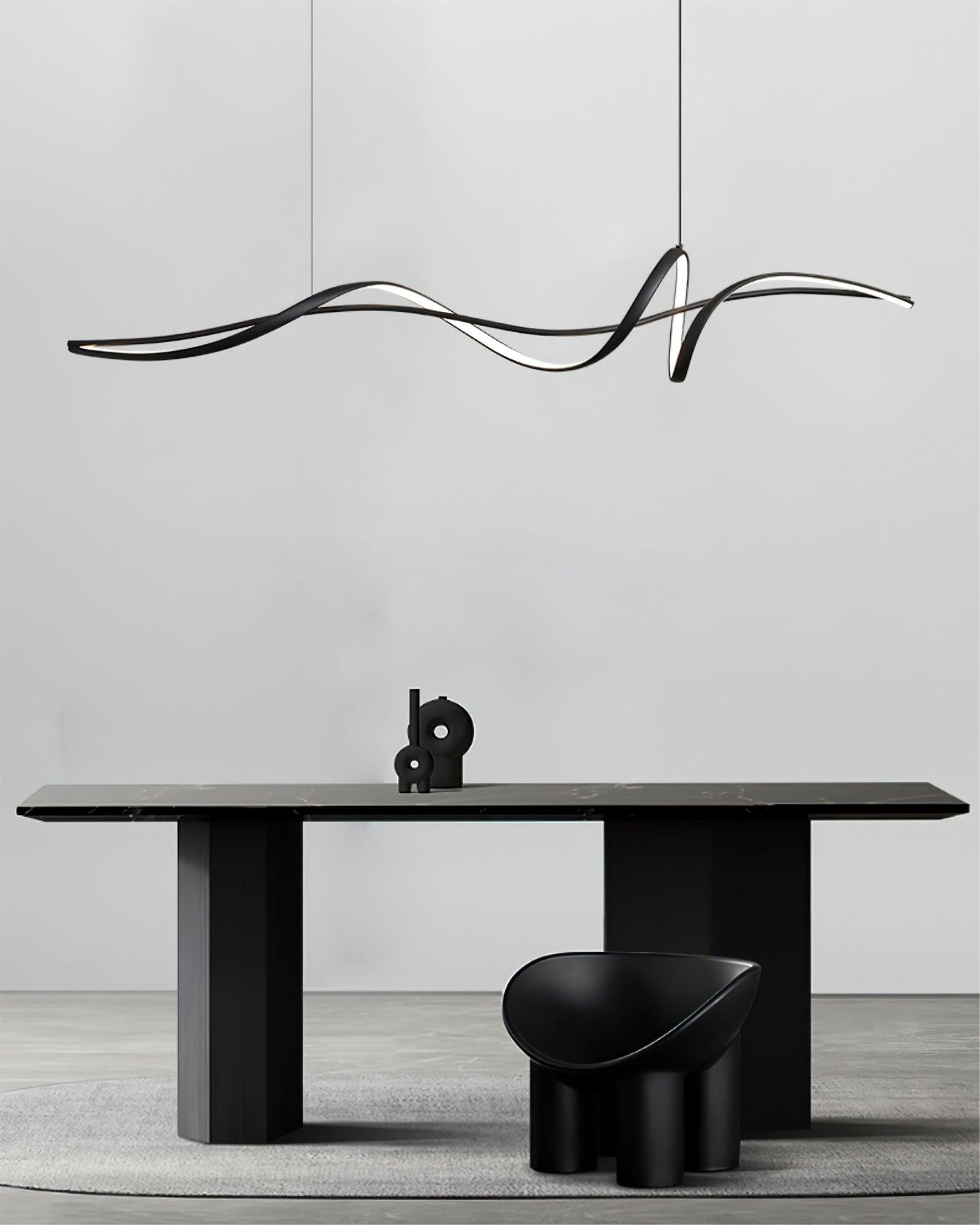 Aveline Suspension moderne LED Wave noire - Neutralighting