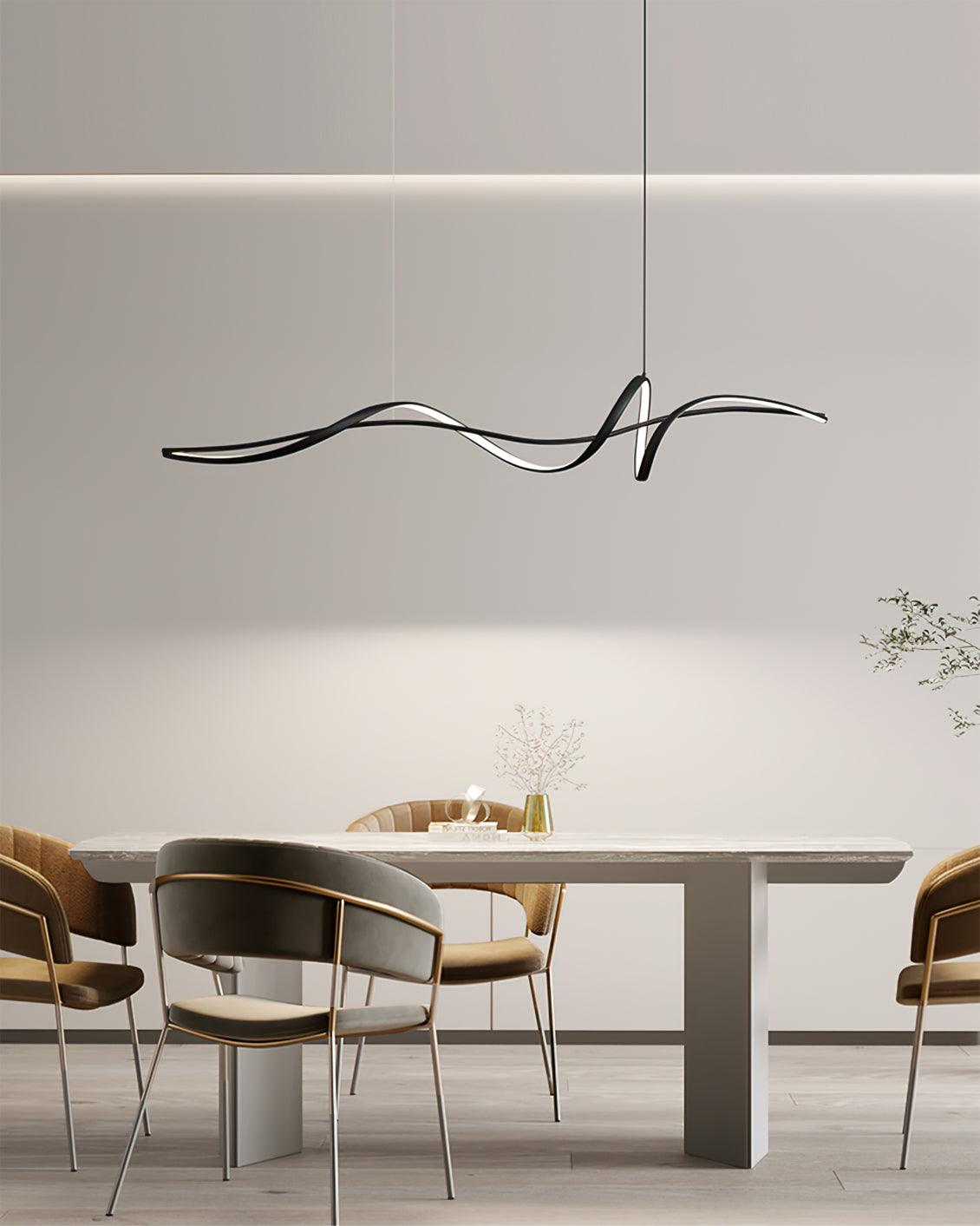 Aveline Suspension moderne LED Wave noire - Neutralighting