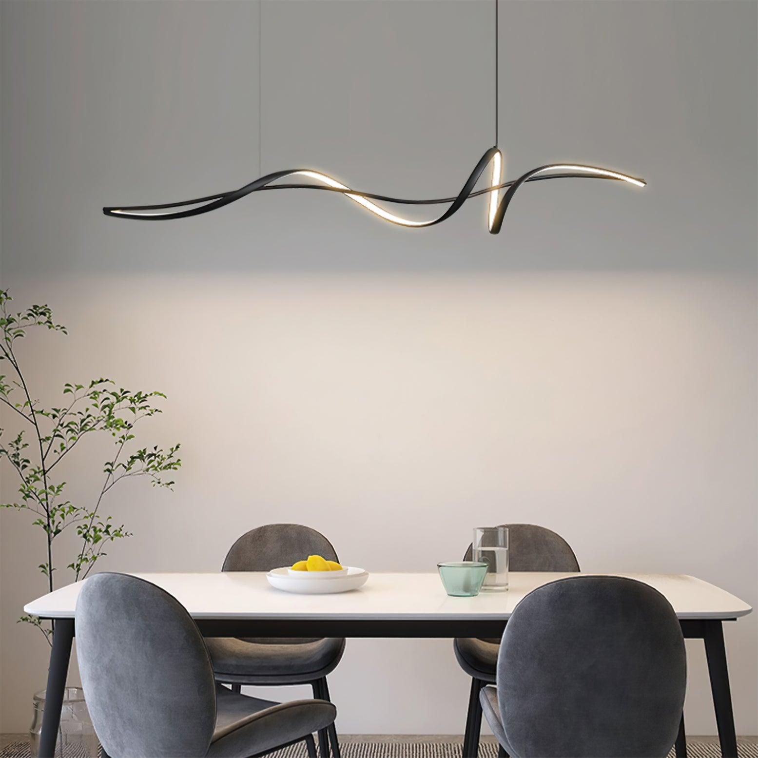 Aveline Suspension moderne LED Wave noire - Neutralighting