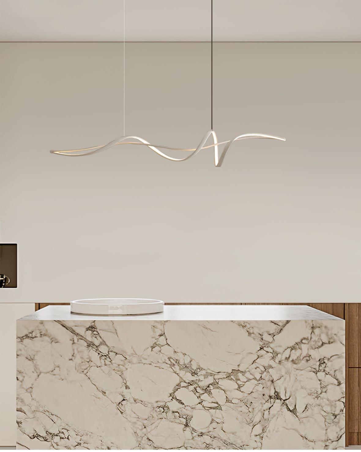 Aveline Suspension moderne LED Wave noire - Neutralighting