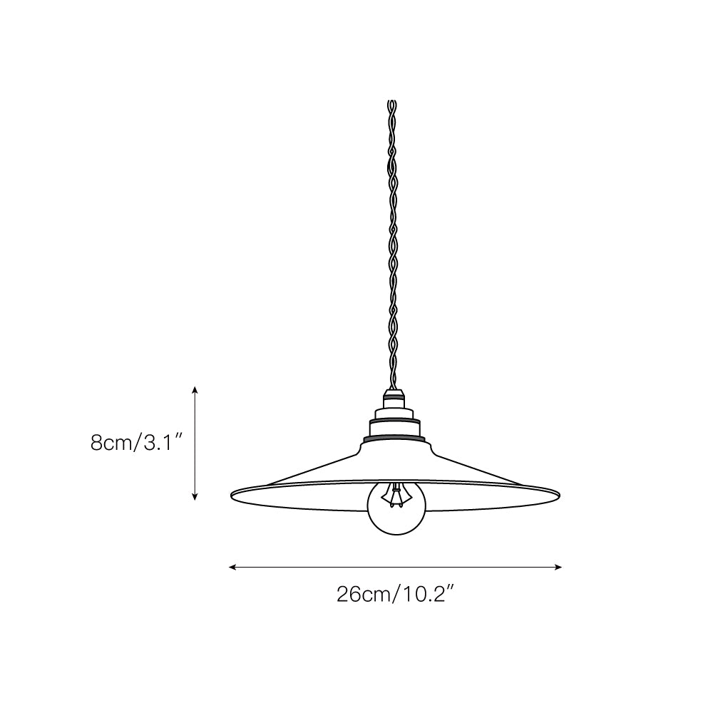 Zotheira Vintage Industrial Flat Metal Pendant Light - Lamp Copper