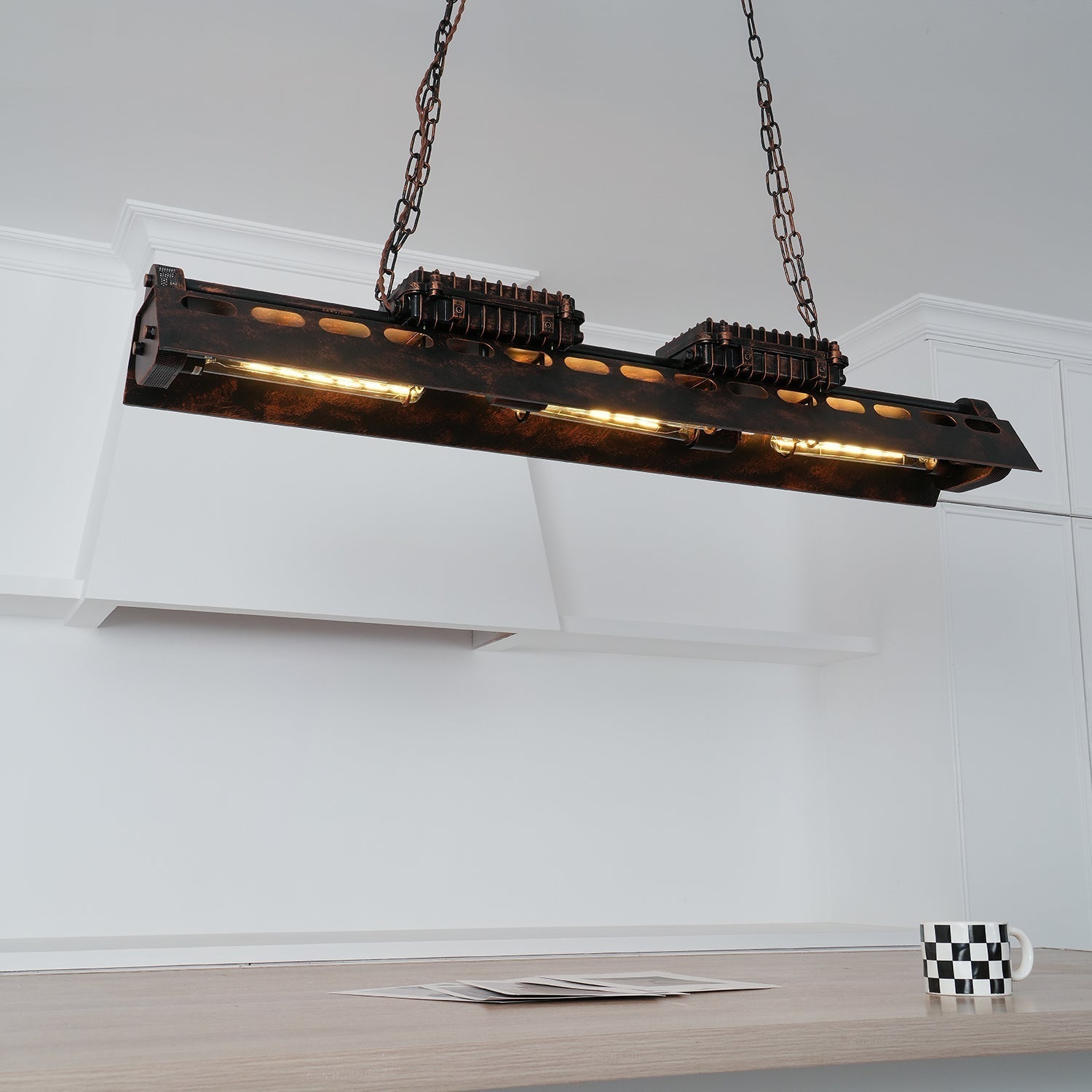 Lustra Chandelier Cadre Rectangulaire Industriel - Neutralighting