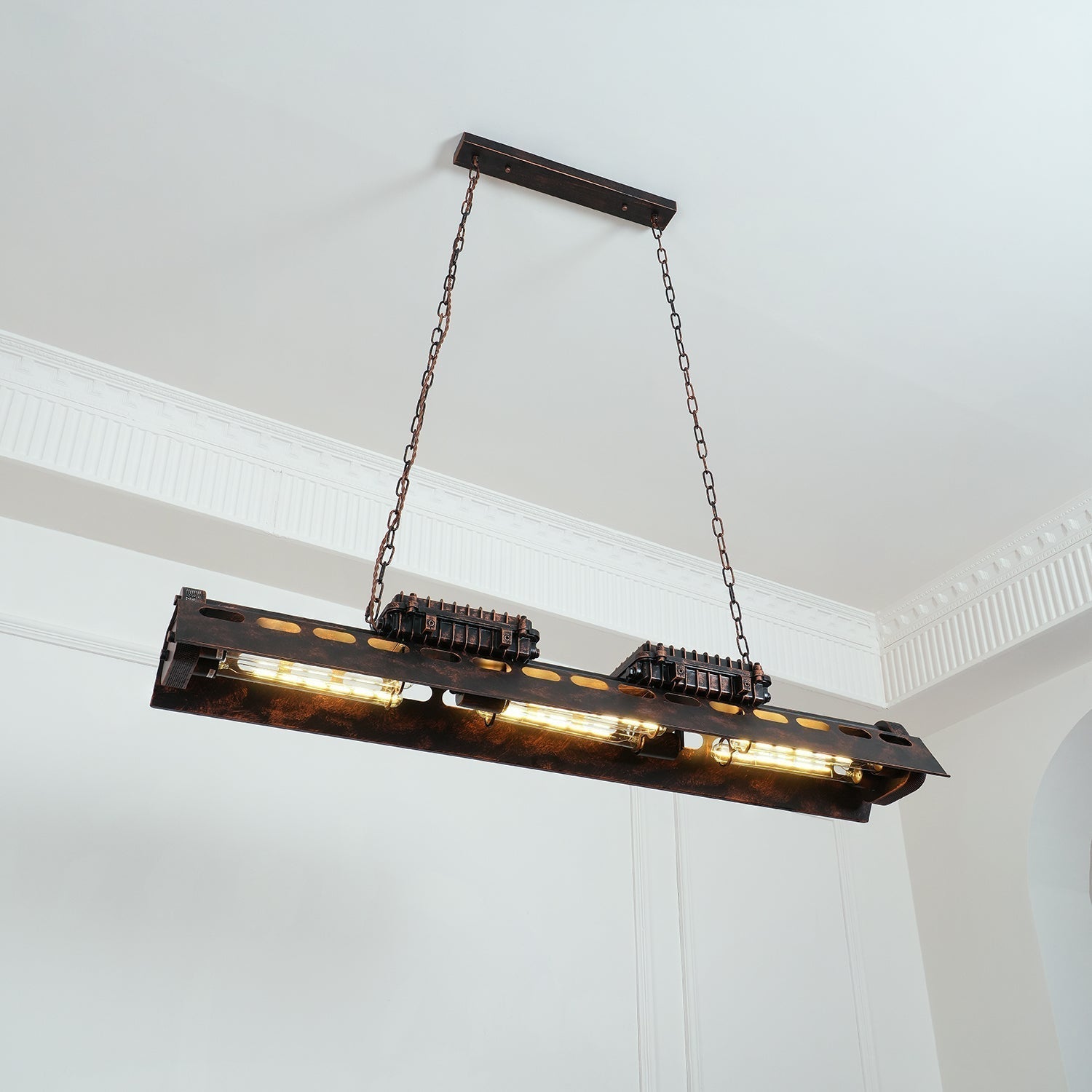 Lustra Chandelier Cadre Rectangulaire Industriel - Neutralighting