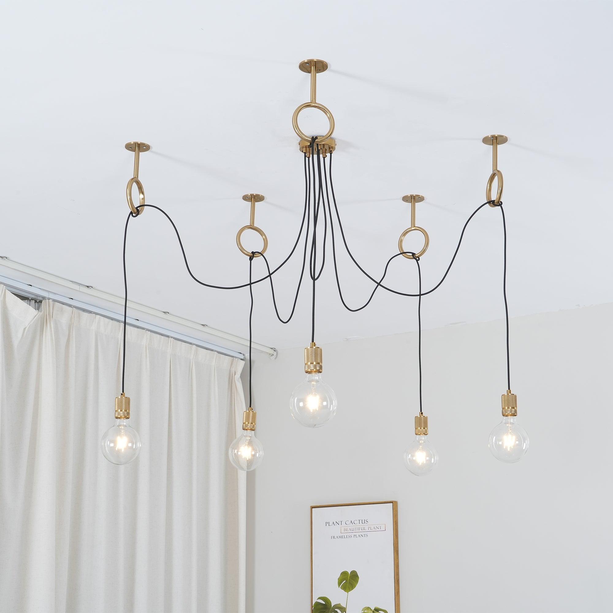 Lustra Chandelier Industrial Spider Bulb Hanging - Neutralighting