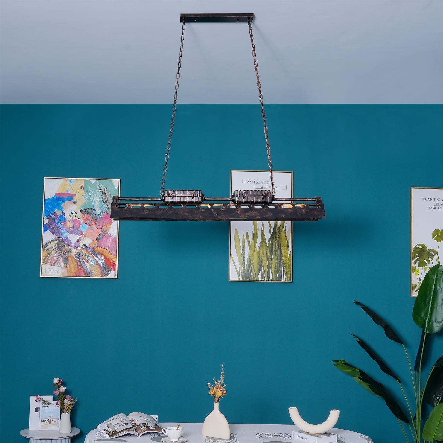 Lustra Chandelier Cadre Rectangulaire Industriel - Neutralighting