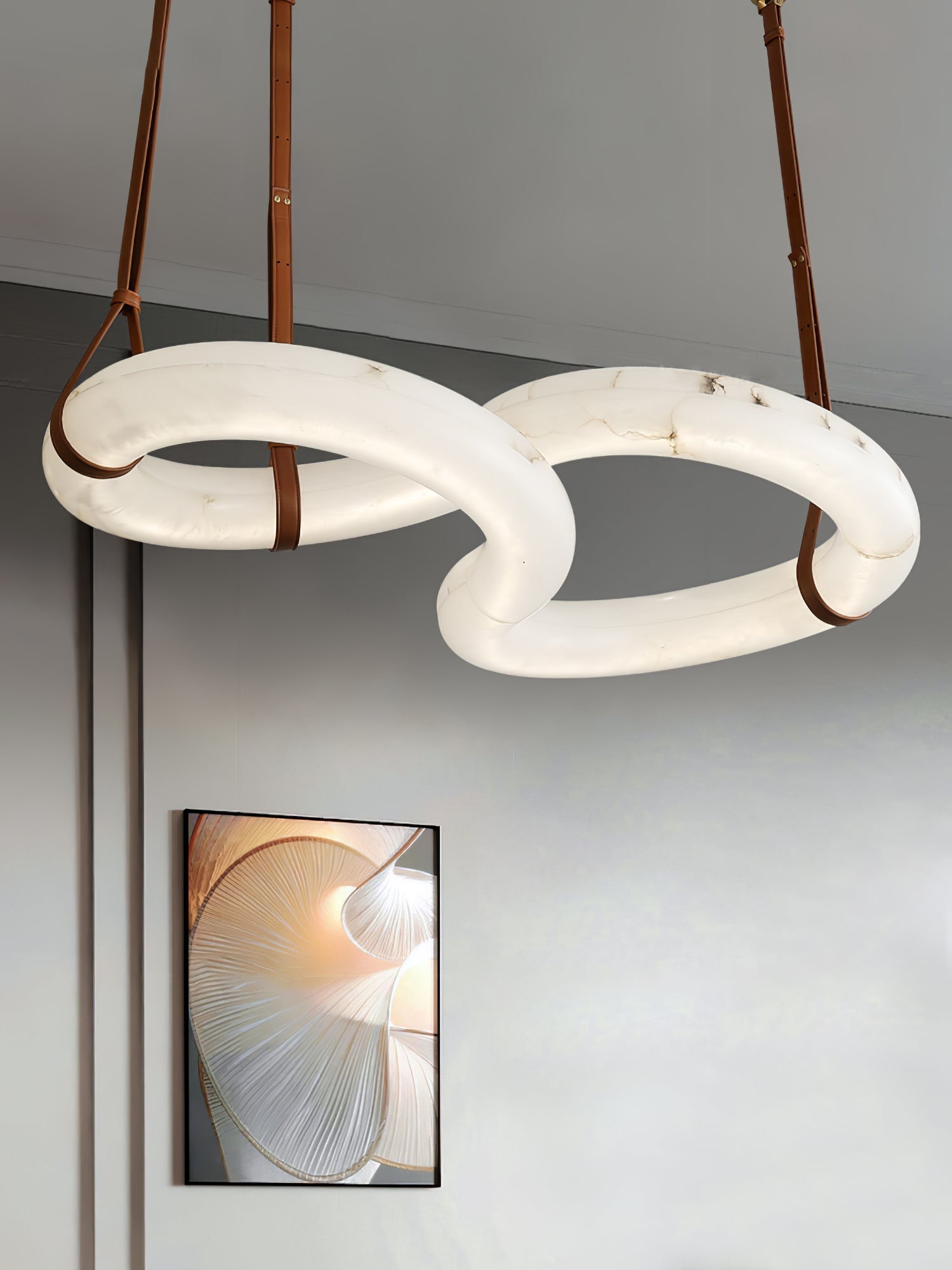 Althaen Postmodern Luxury Brown Alabaster Chandelier - Lamp Copper