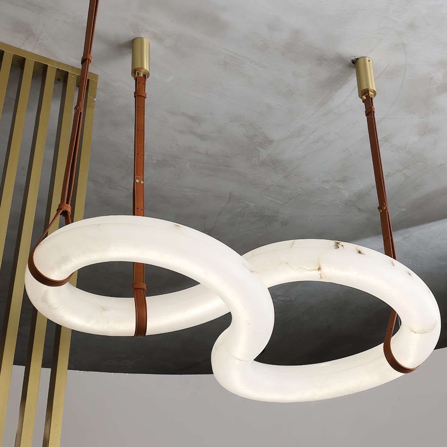 Althaen Postmodern Luxury Brown Alabaster Chandelier - Lamp Copper