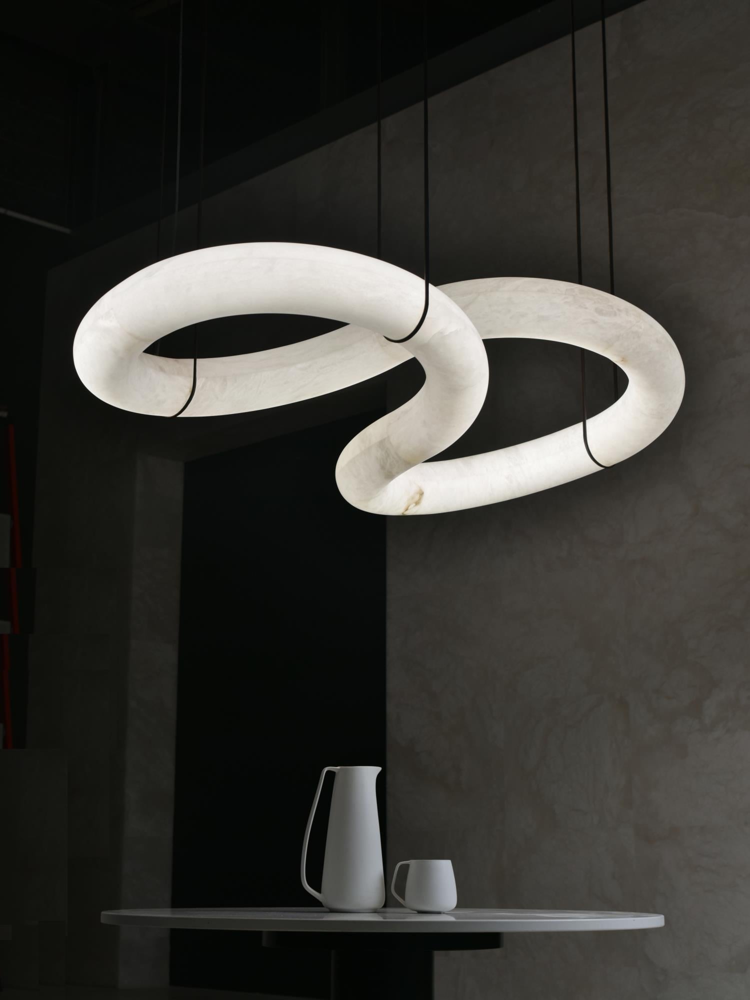 Althaen Postmodern Luxury Brown Alabaster Chandelier - Lamp Copper