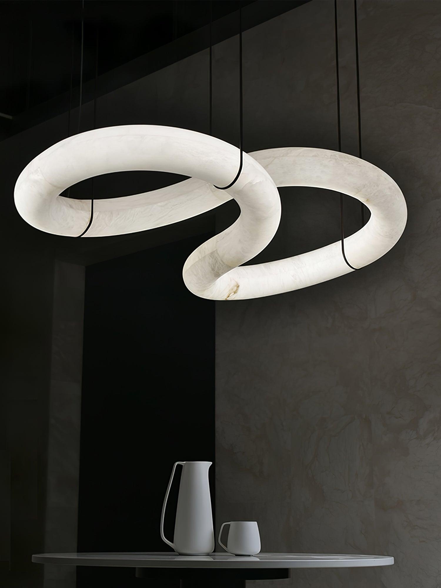 Luste Lampe Suspendue À Boucle Fermée en Albâtre - Neutralighting