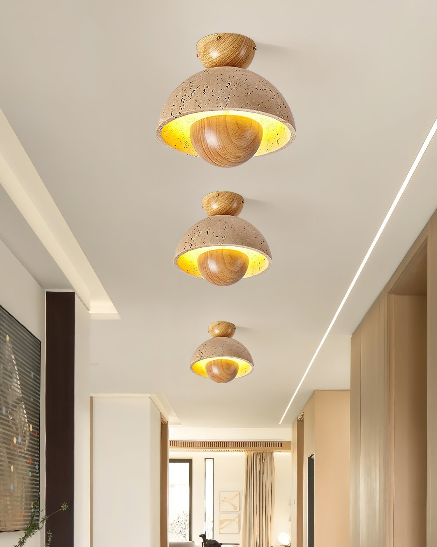 Arinisra Mushroom Shaped Travertine Ceiling Light - Blowlighting