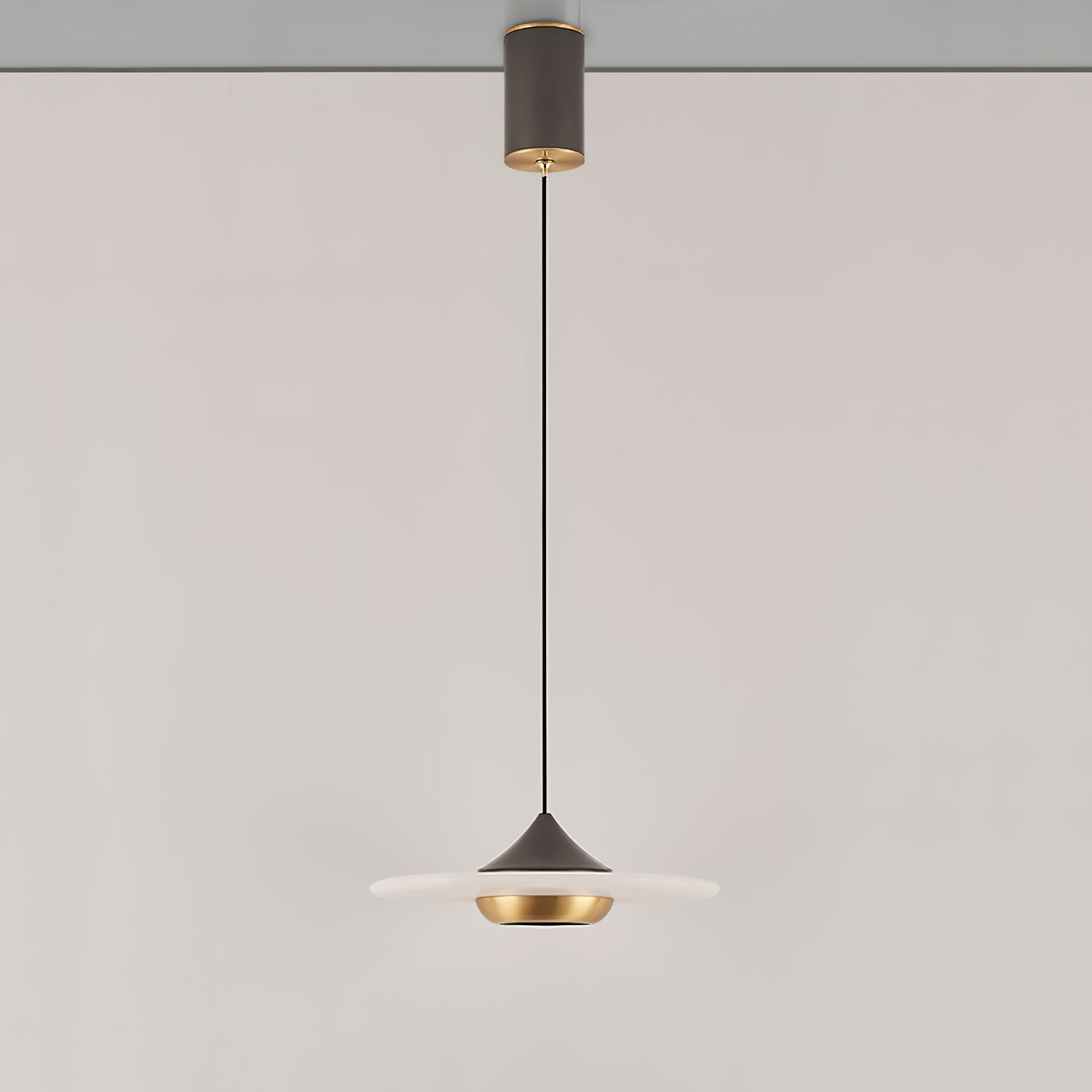 Cimirora Modern Minimalist LED Alabaster Pendant Light - Lamp Copper