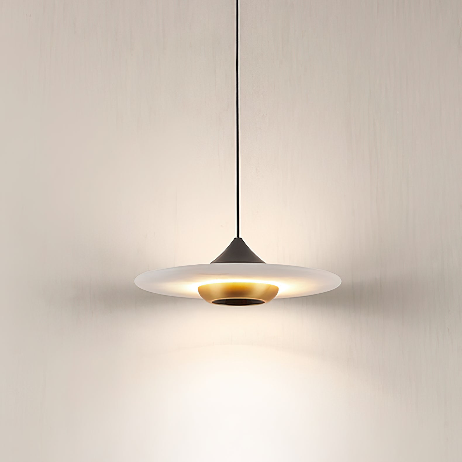 Cimirora Modern Minimalist LED Alabaster Pendant Light - Lamp Copper