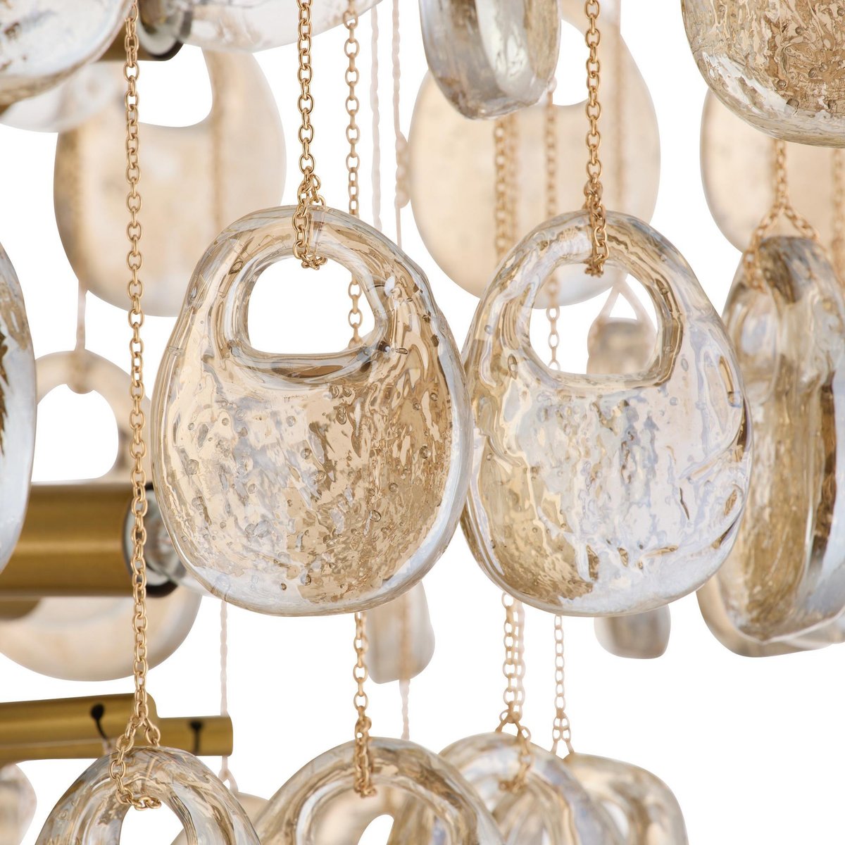 Aurora Chandelier à Gouttes en Verre Ambre Texturé - Neutralighting