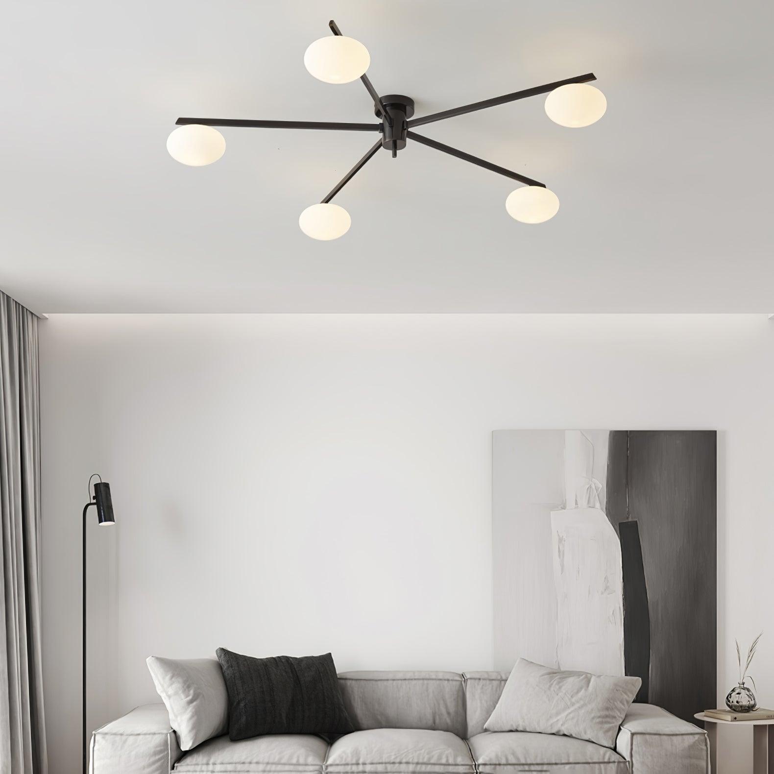 Lustra Plafonnier Noir Blanc Verre - Neutralighting