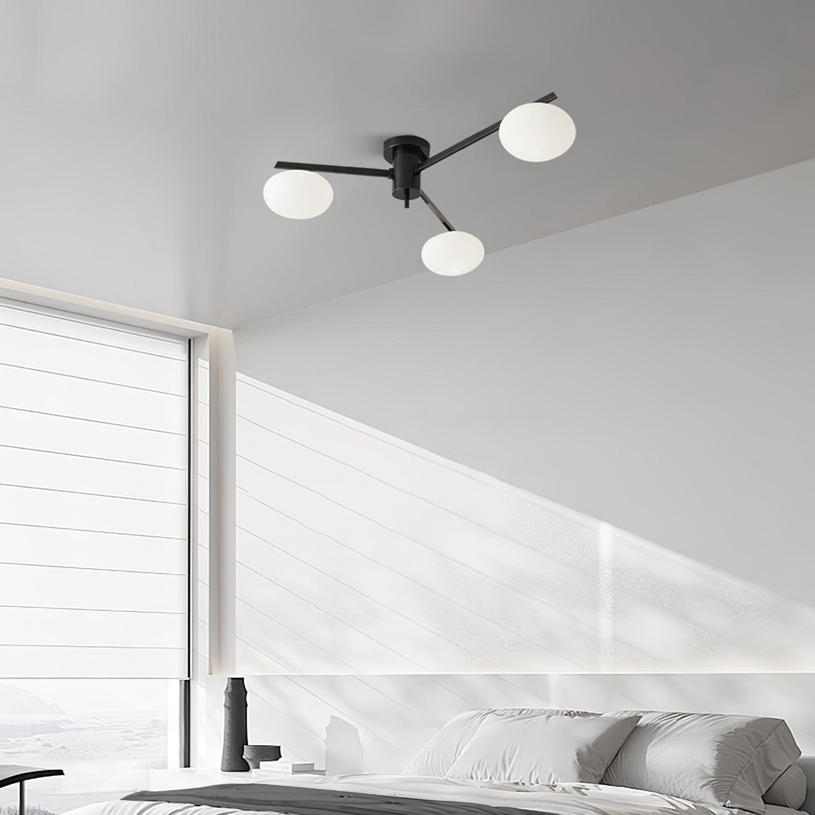 Lustra Plafonnier Noir Blanc Verre - Neutralighting