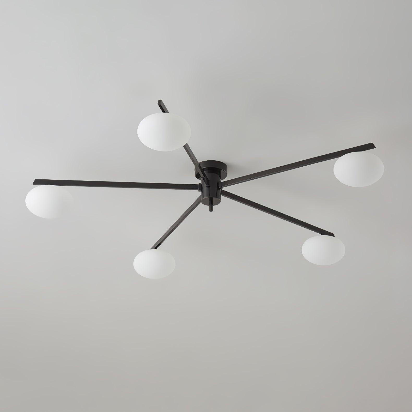 Lustra Plafonnier Noir Blanc Verre - Neutralighting