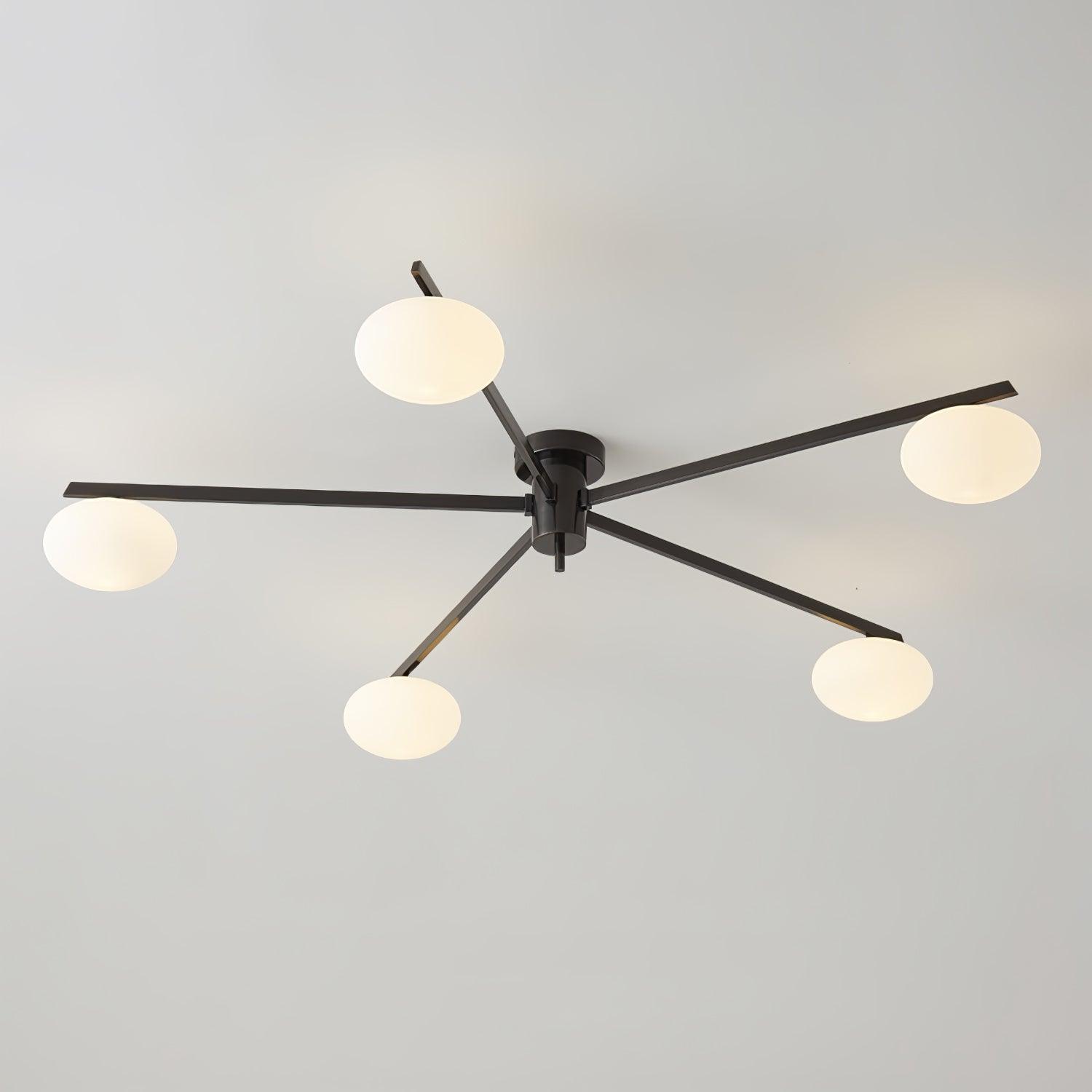 Lustra Plafonnier Noir Blanc Verre - Neutralighting