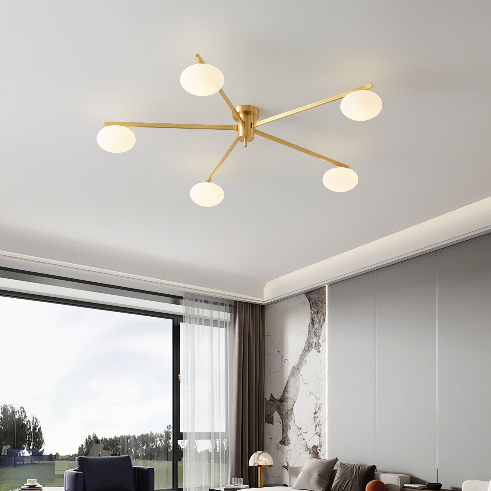Lustra Plafonnier Noir Blanc Verre - Neutralighting