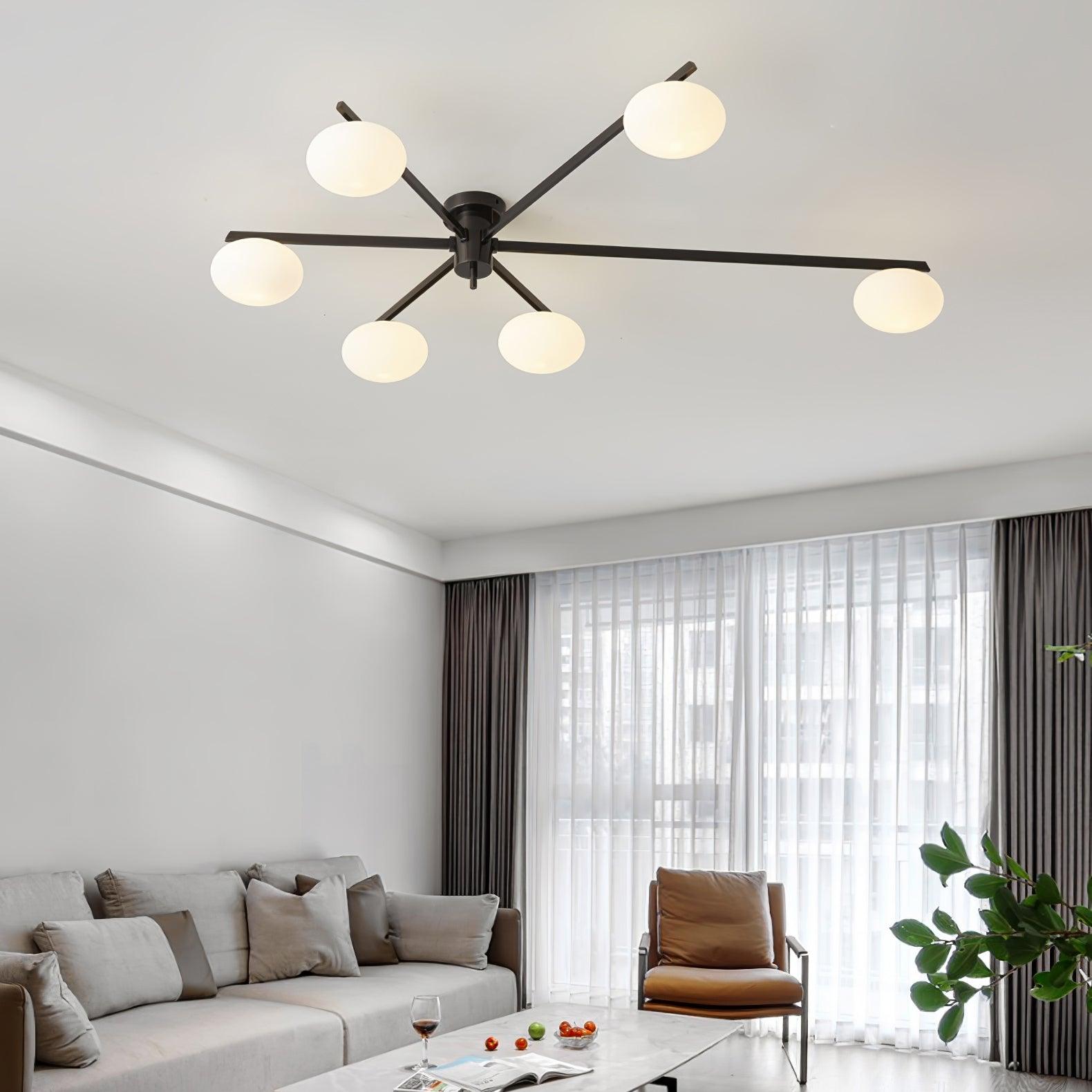 Lustra Plafonnier Noir Blanc Verre - Neutralighting