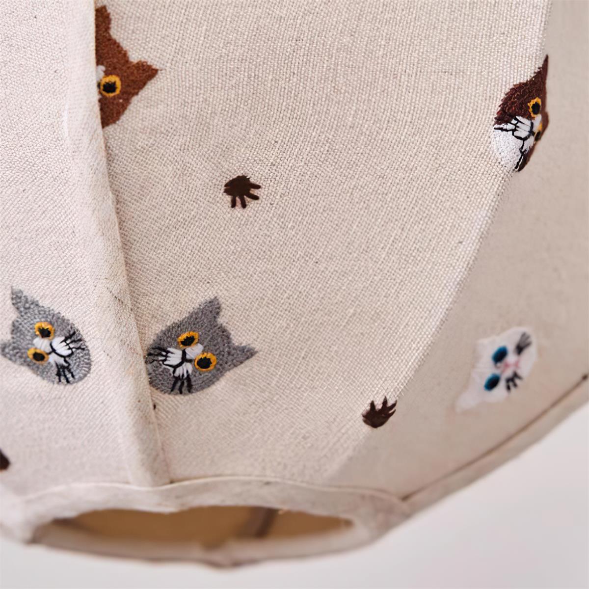 Jayne Suspension Lampe en Tissu Motif Chat Fantaisiste - Neutralighting