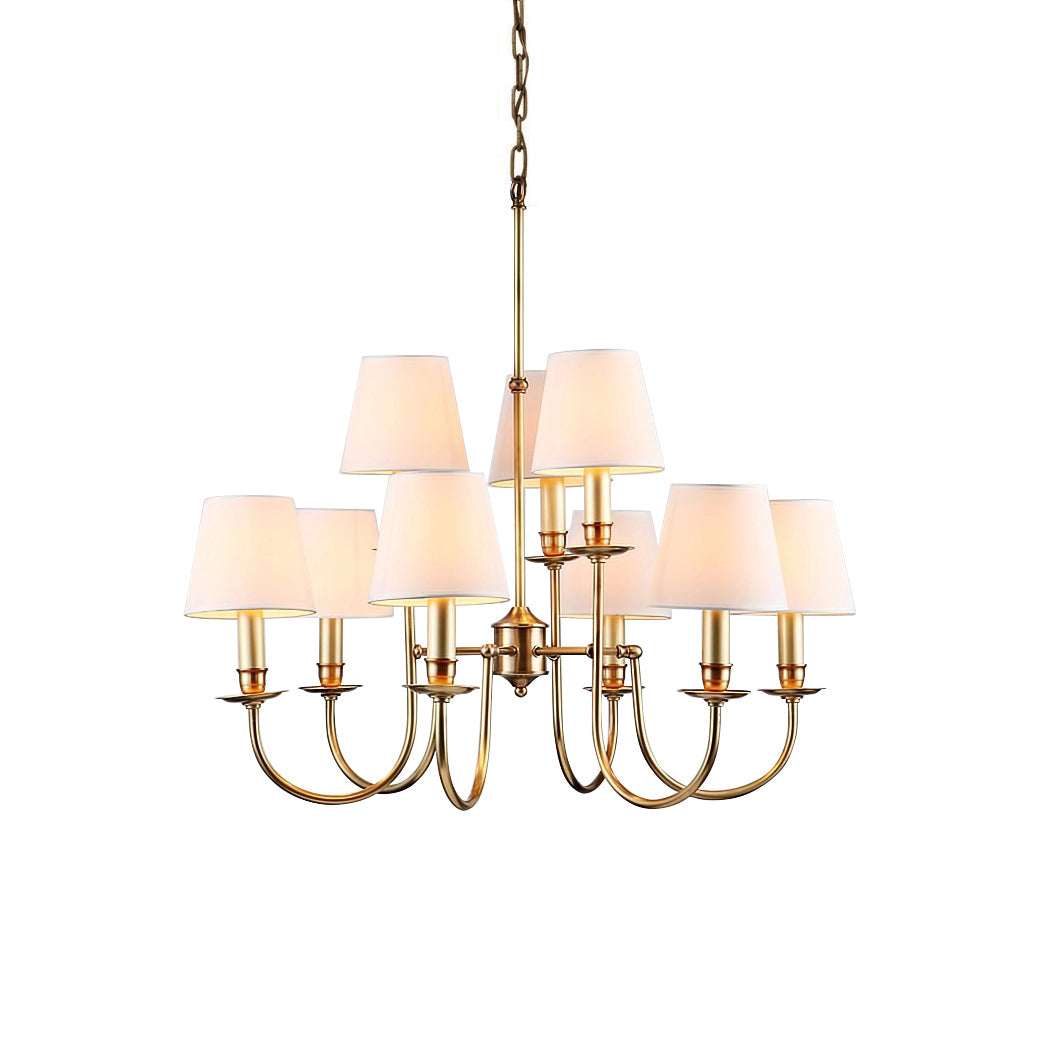 Vilorira Lustre Tissu Laiton Vintage - Neutralighting